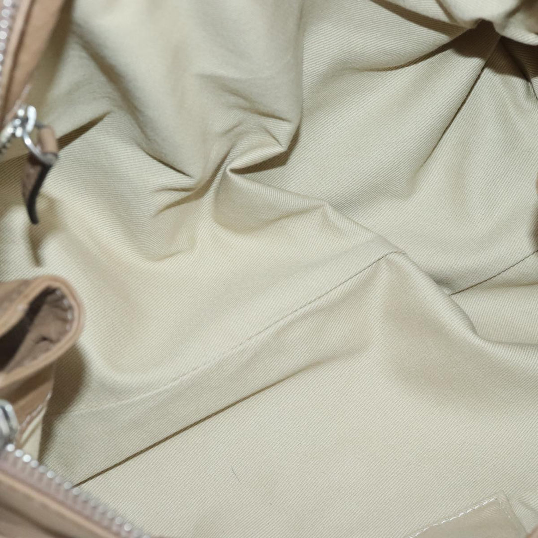 Chloe Paddington Hand Bag Leather Beige Gold Silver am7279