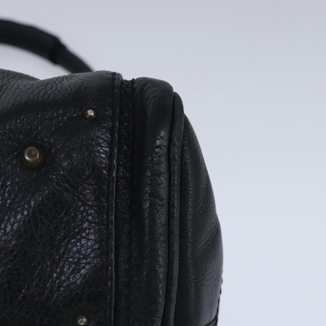 Chloe Paddington Hand Bag Leather Black Gold Silver am7280