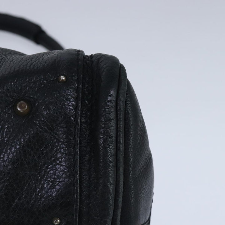 Chloe Paddington Hand Bag Leather Black Gold Silver am7280