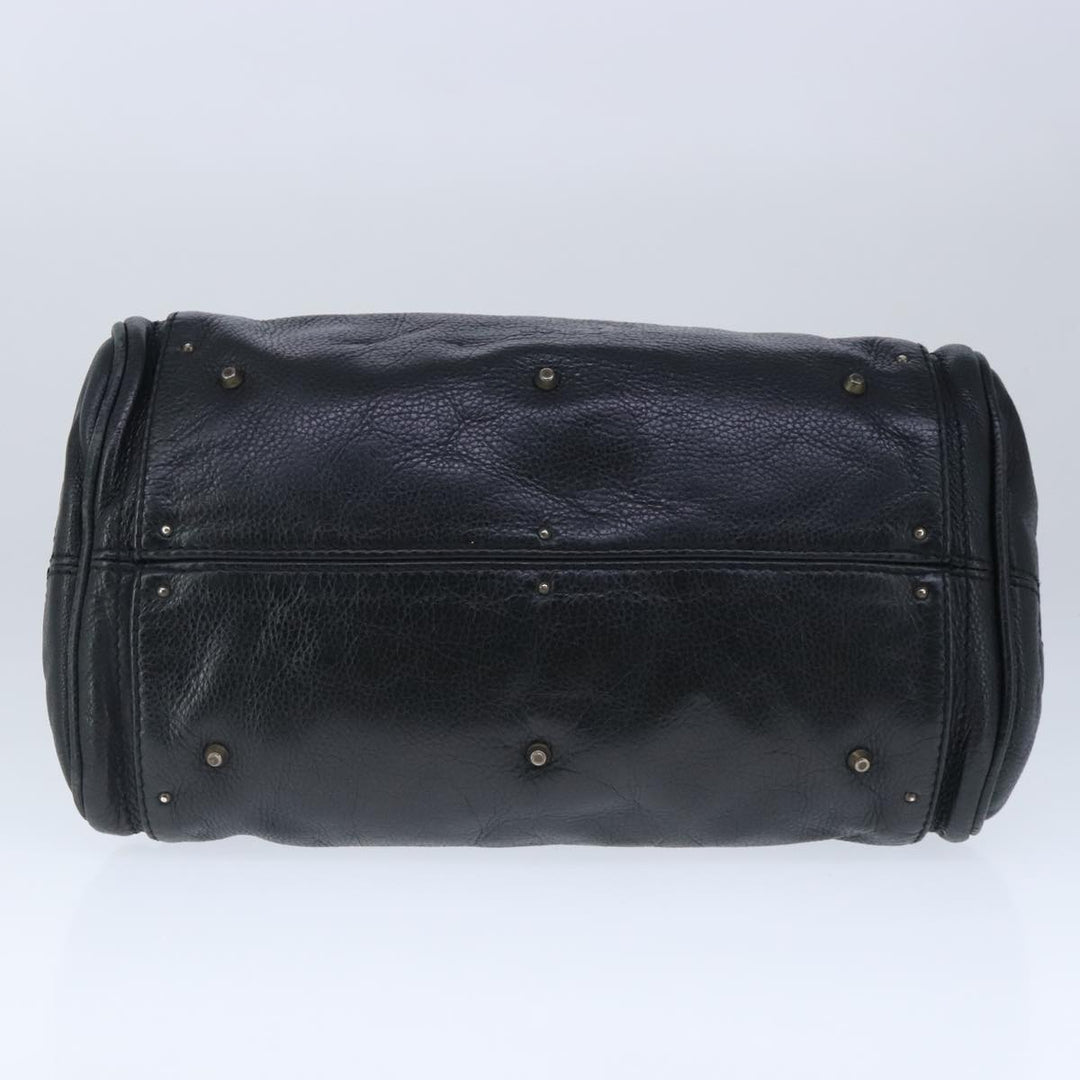 Chloe Paddington Hand Bag Leather Black Gold Silver am7280