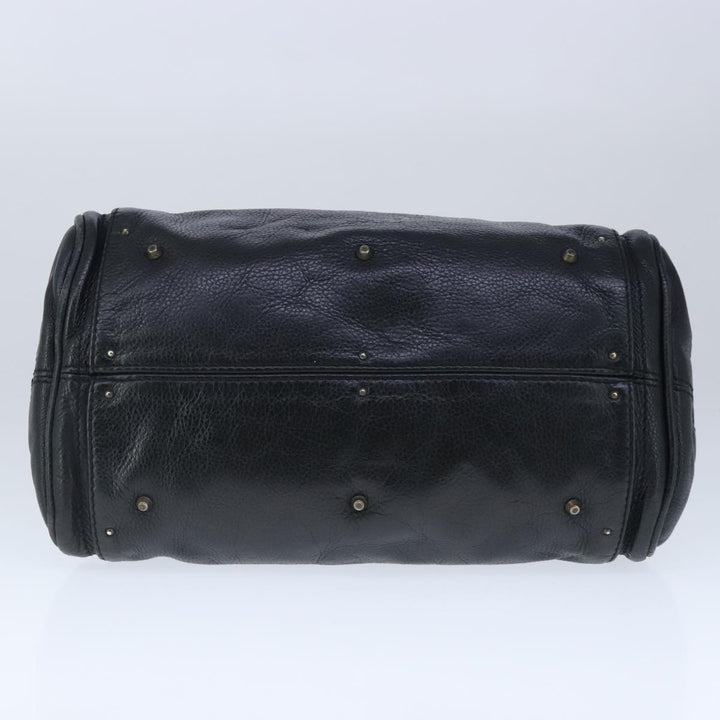 Chloe Paddington Hand Bag Leather Black Gold Silver am7280
