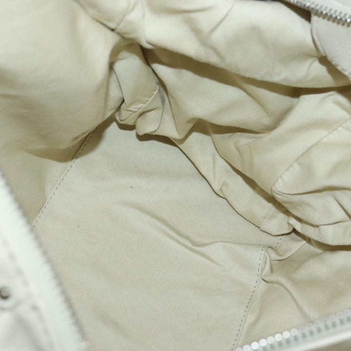 Chloe Paddington Hand Bag Leather Beige Gold Silver am7290
