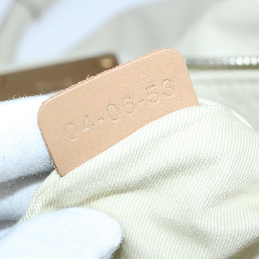 Chloe Paddington Hand Bag Leather Beige Gold Silver am7290