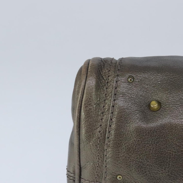 Chloe Paddington Hand Bag Leather Gold Tone Gold Silver am7291