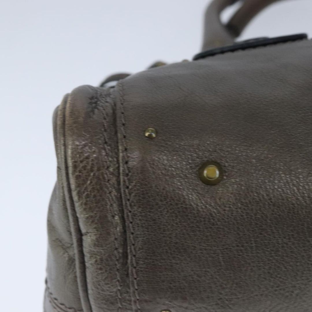 Chloe Paddington Hand Bag Leather Gold Tone Gold Silver am7291