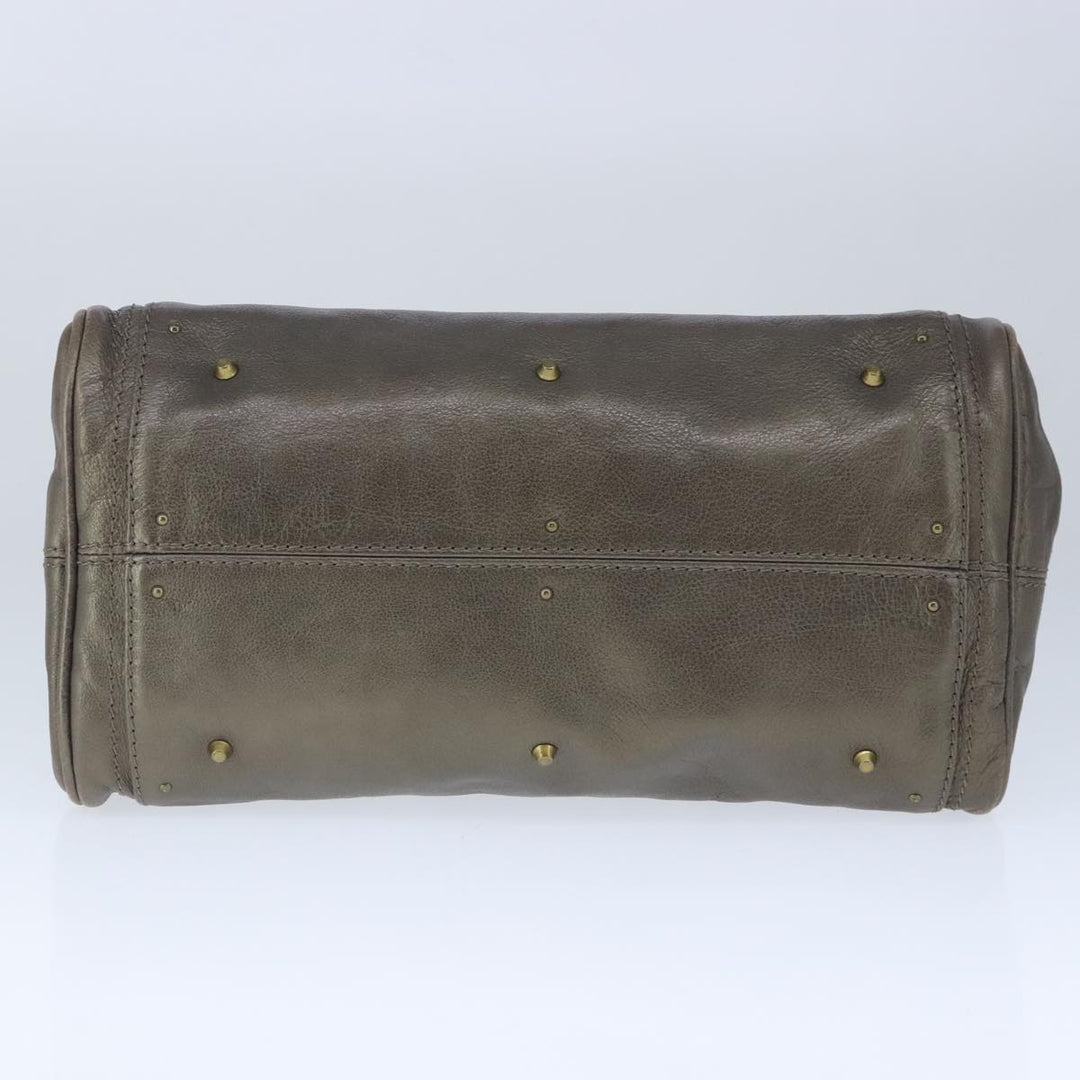 Chloe Paddington Hand Bag Leather Gold Tone Gold Silver am7291