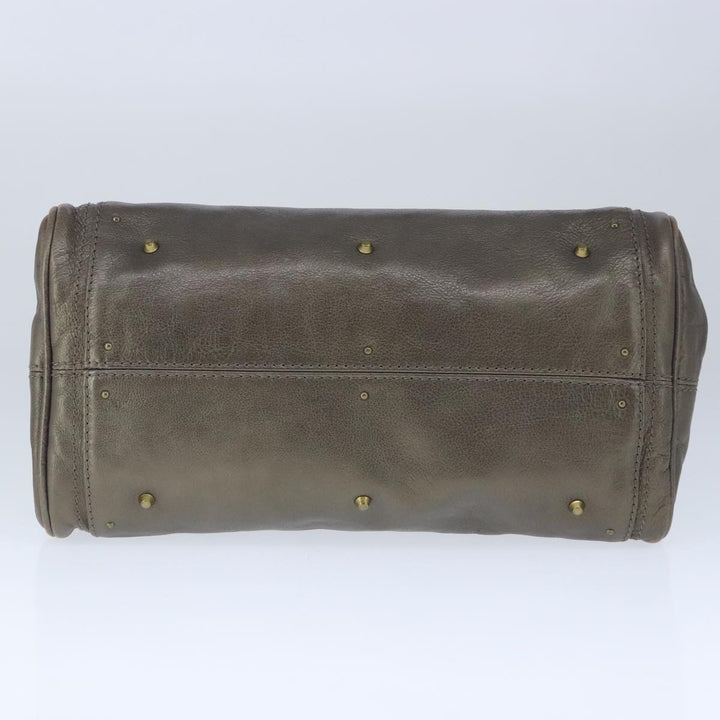 Chloe Paddington Hand Bag Leather Gold Tone Gold Silver am7291
