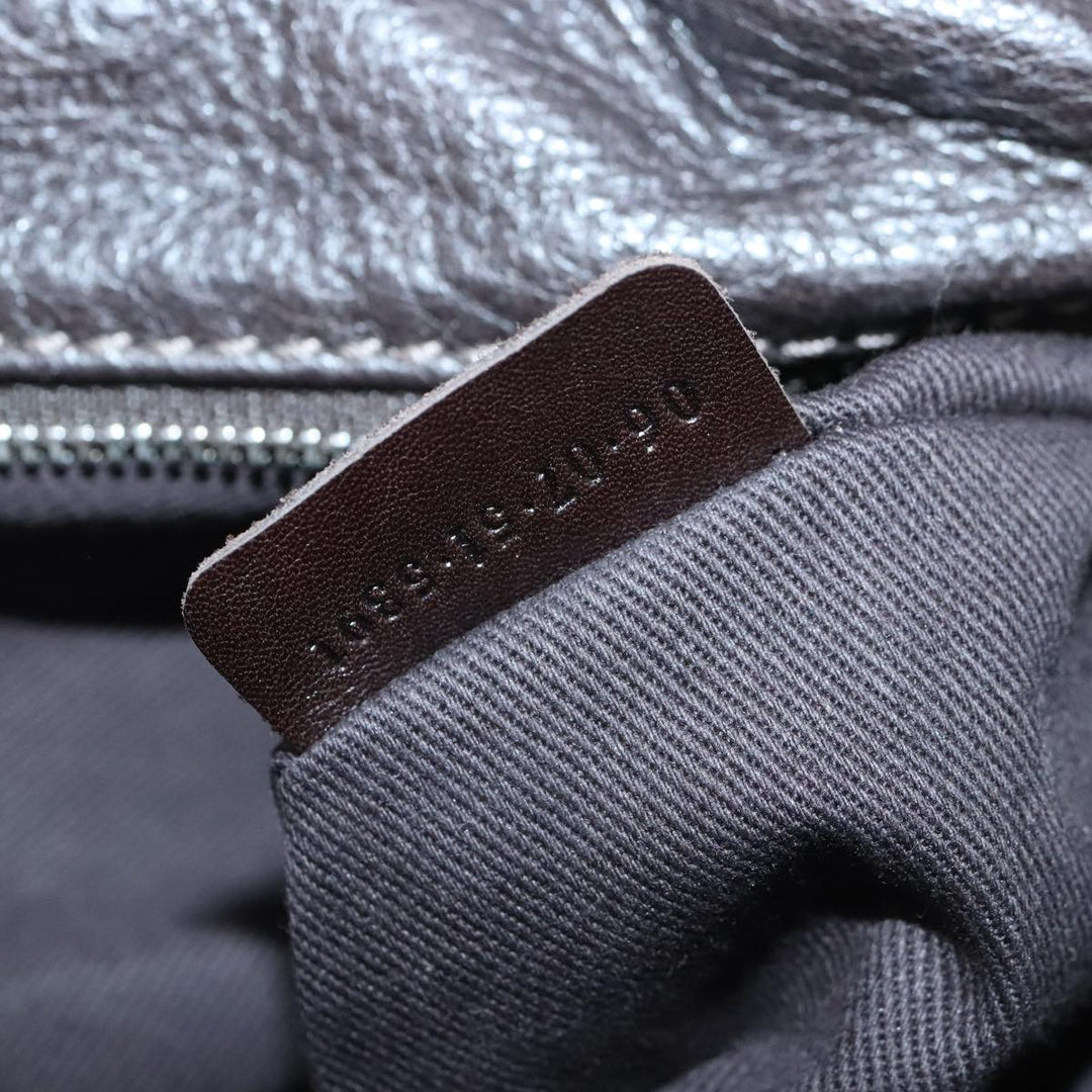 Chloe Paddington Hand Bag Leather Dark Brown Gold Silver am7292