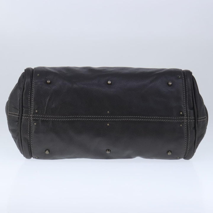 Chloe Paddington Hand Bag Leather Dark Brown Gold Silver am7292