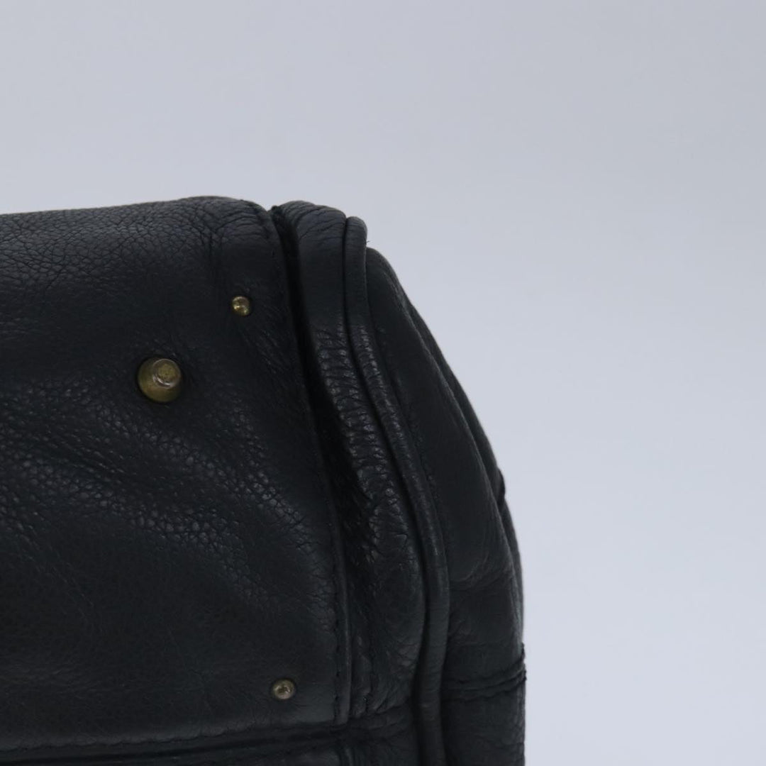 Chloe Paddington Hand Bag Leather Black Gold Silver am7294
