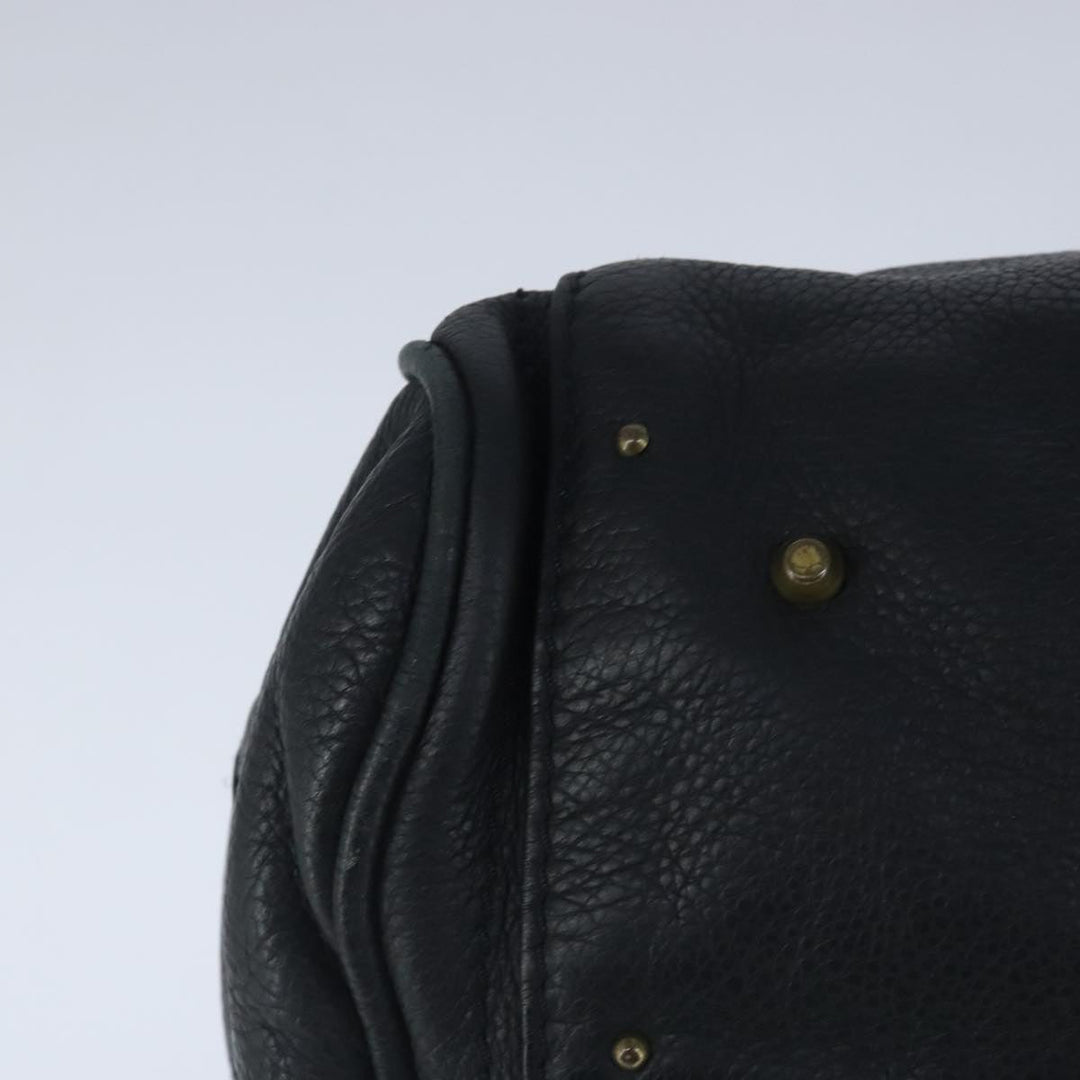 Chloe Paddington Hand Bag Leather Black Gold Silver am7294