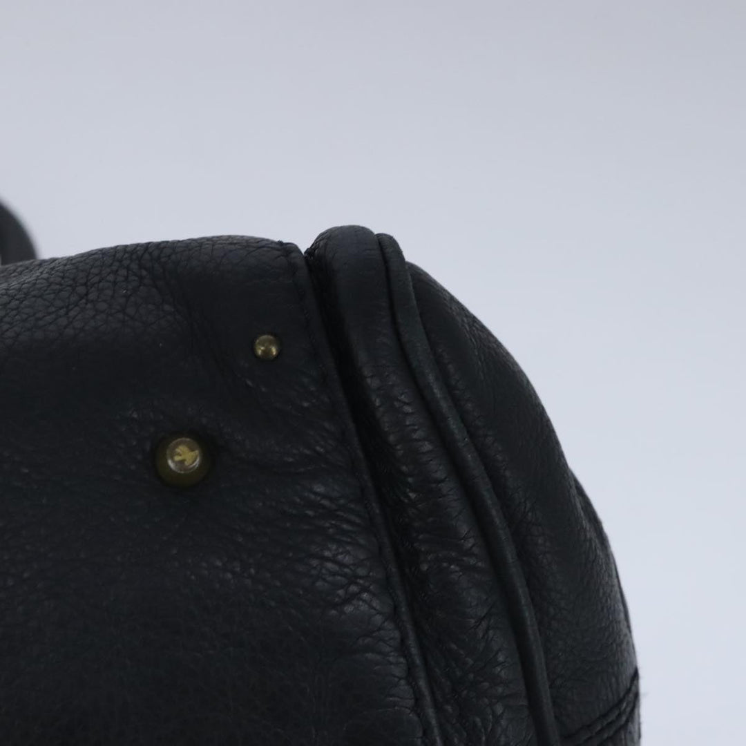 Chloe Paddington Hand Bag Leather Black Gold Silver am7294