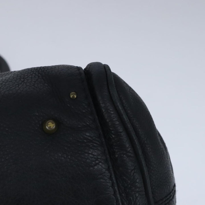 Chloe Paddington Hand Bag Leather Black Gold Silver am7294