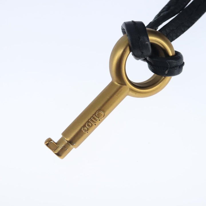 Chloe Paddington Hand Bag Leather Black Gold Silver am7294