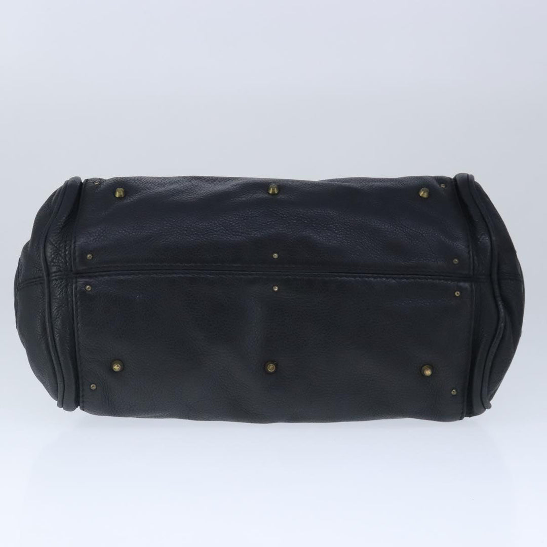 Chloe Paddington Hand Bag Leather Black Gold Silver am7294