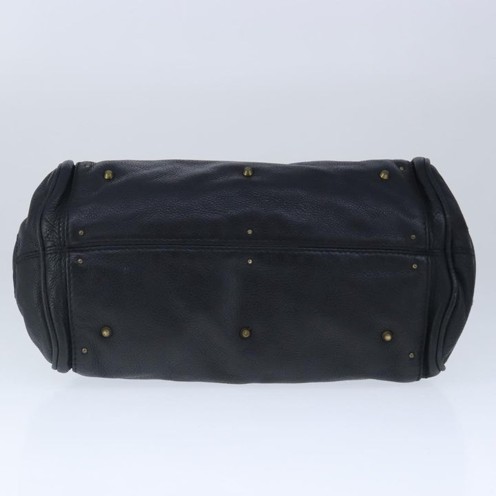 Chloe Paddington Hand Bag Leather Black Gold Silver am7294