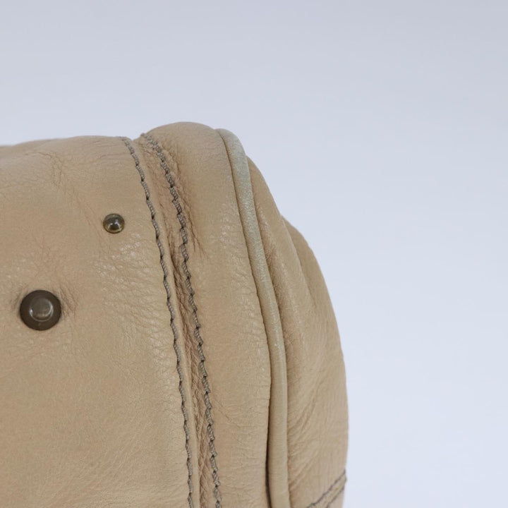 Chloe Paddington Hand Bag Leather Beige Gold Silver am7295