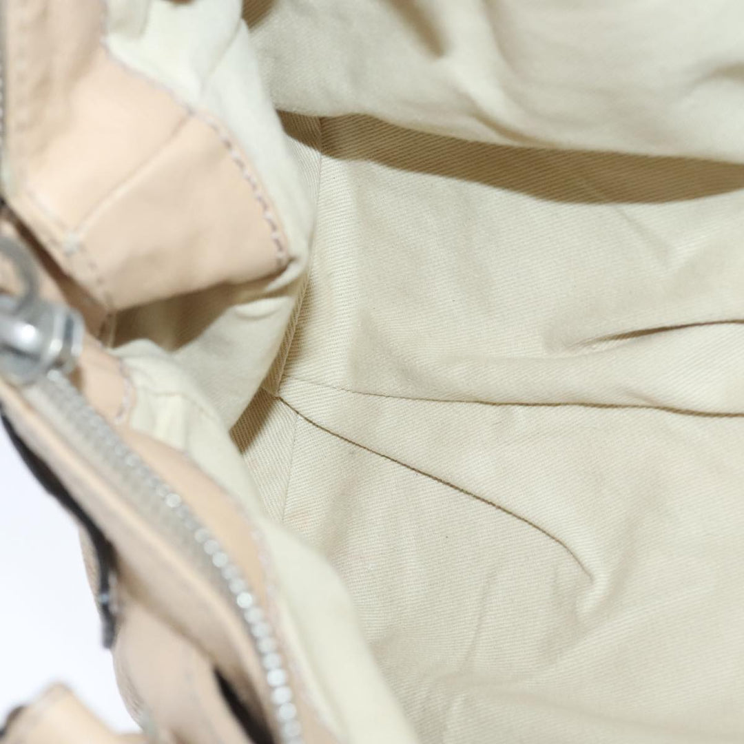 Chloe Paddington Hand Bag Leather Beige Gold Silver am7295