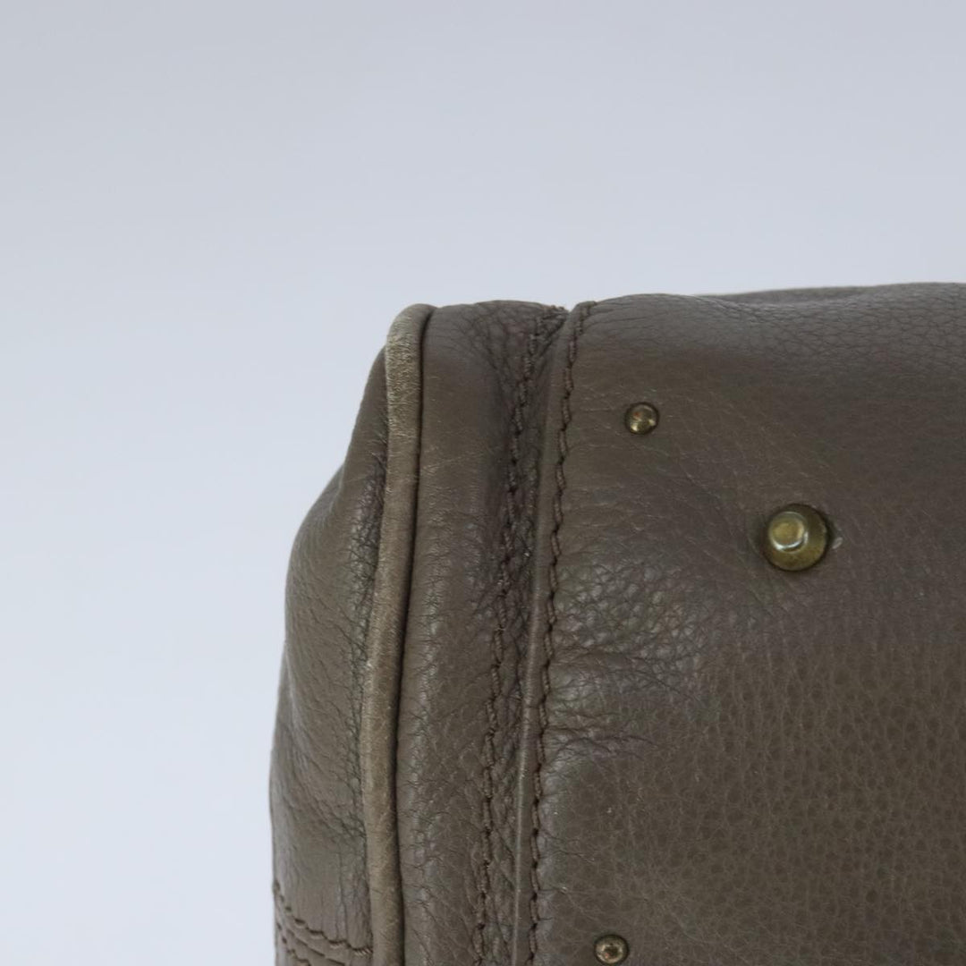 Chloe Paddington Hand Bag Leather Brown Gold Silver am7296
