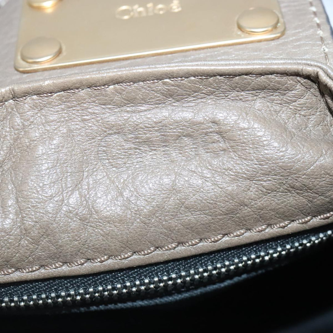 Chloe Paddington Hand Bag Leather Brown Gold Silver am7296
