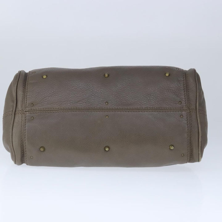 Chloe Paddington Hand Bag Leather Brown Gold Silver am7296