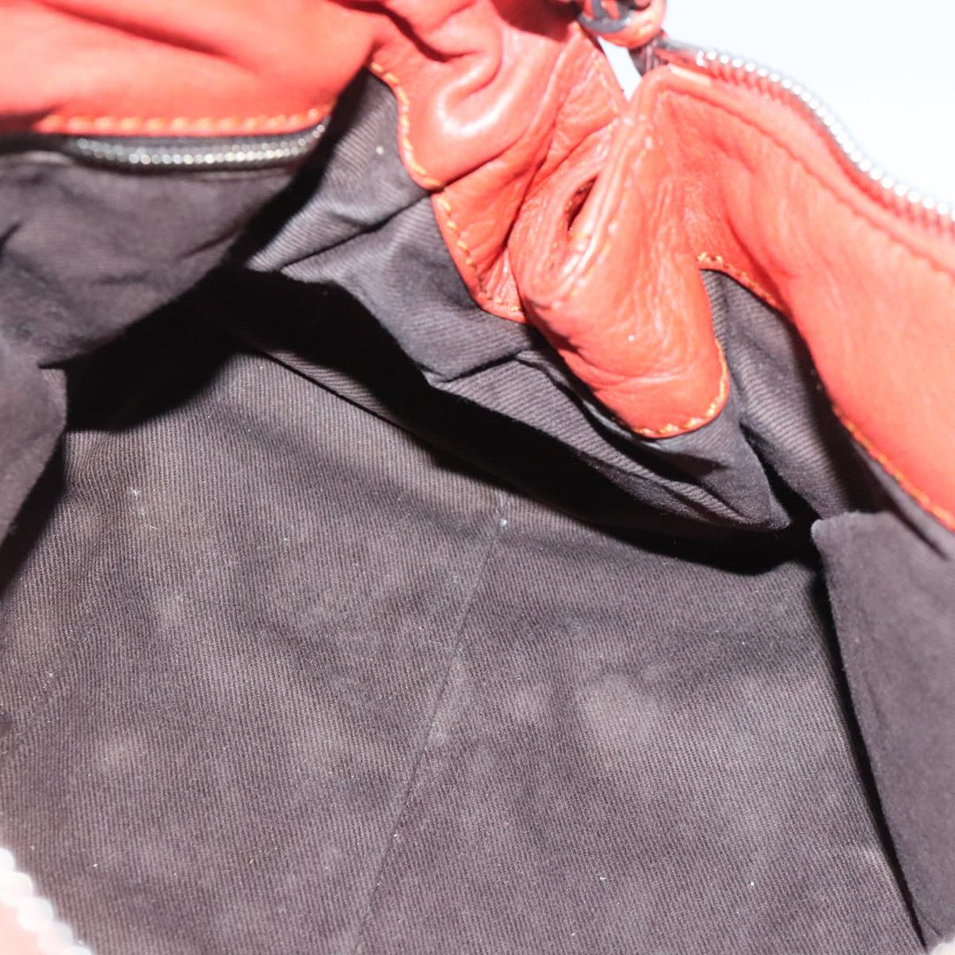 Chloe Paddington Hand Bag Leather Red Gold Silver am7297