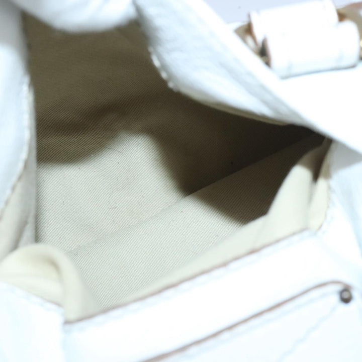 Chloe Paddington Hand Bag Leather White Gold Silver am7298