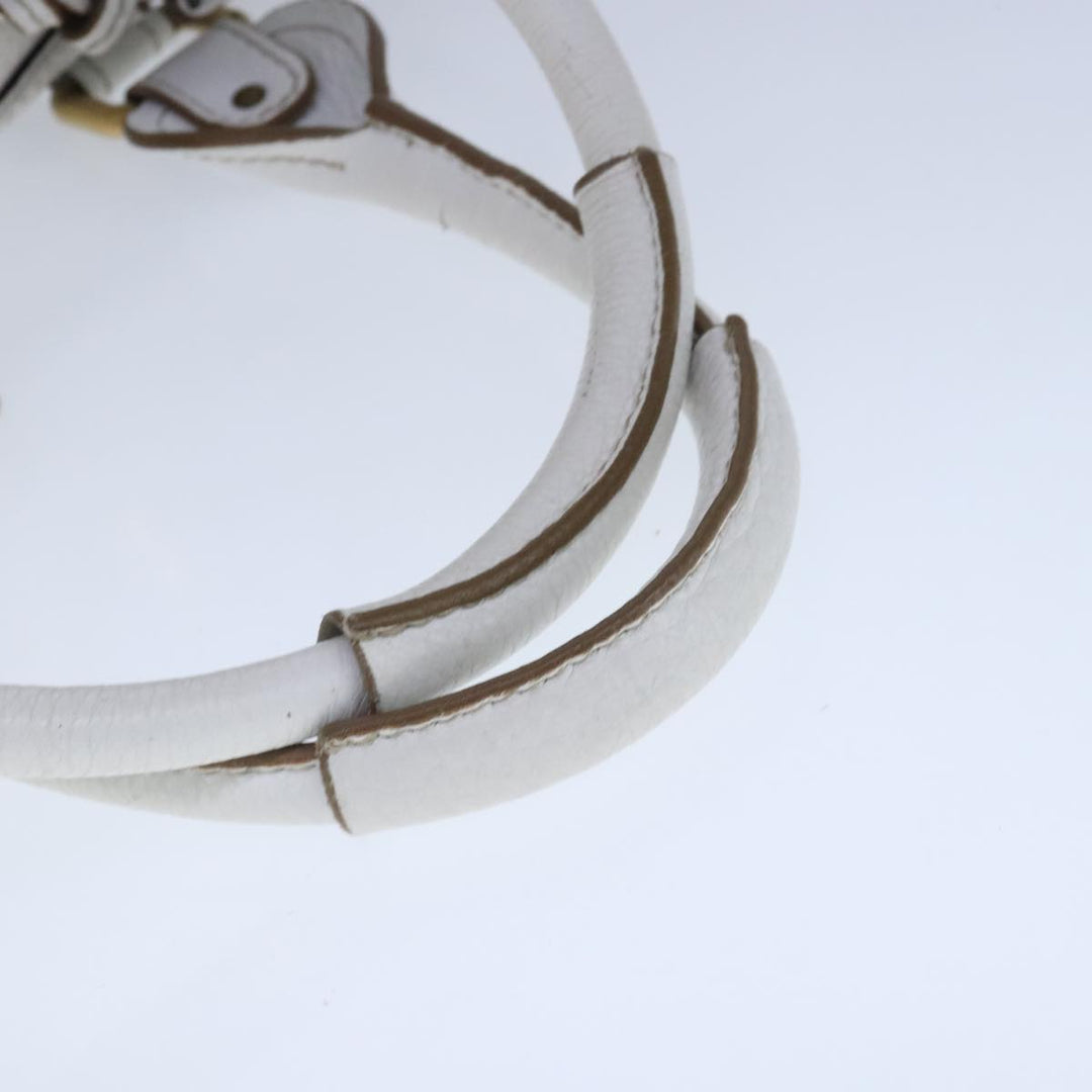 Chloe Paddington Hand Bag Leather White Gold Silver am7298