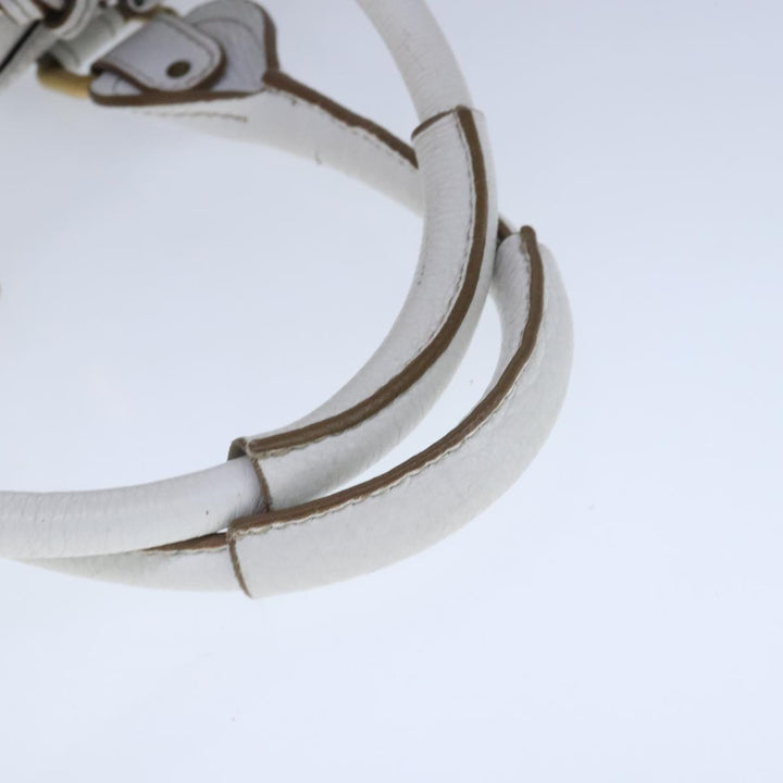 Chloe Paddington Hand Bag Leather White Gold Silver am7298