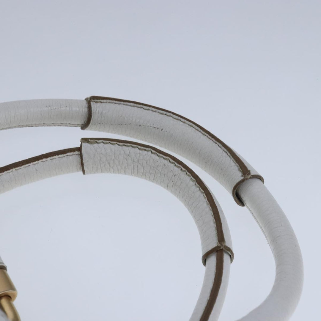 Chloe Paddington Hand Bag Leather White Gold Silver am7298