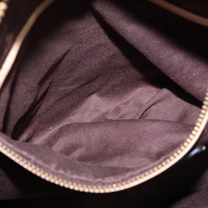 Chloe Paraty Hand Bag Leather 2way Brown Gold am7340