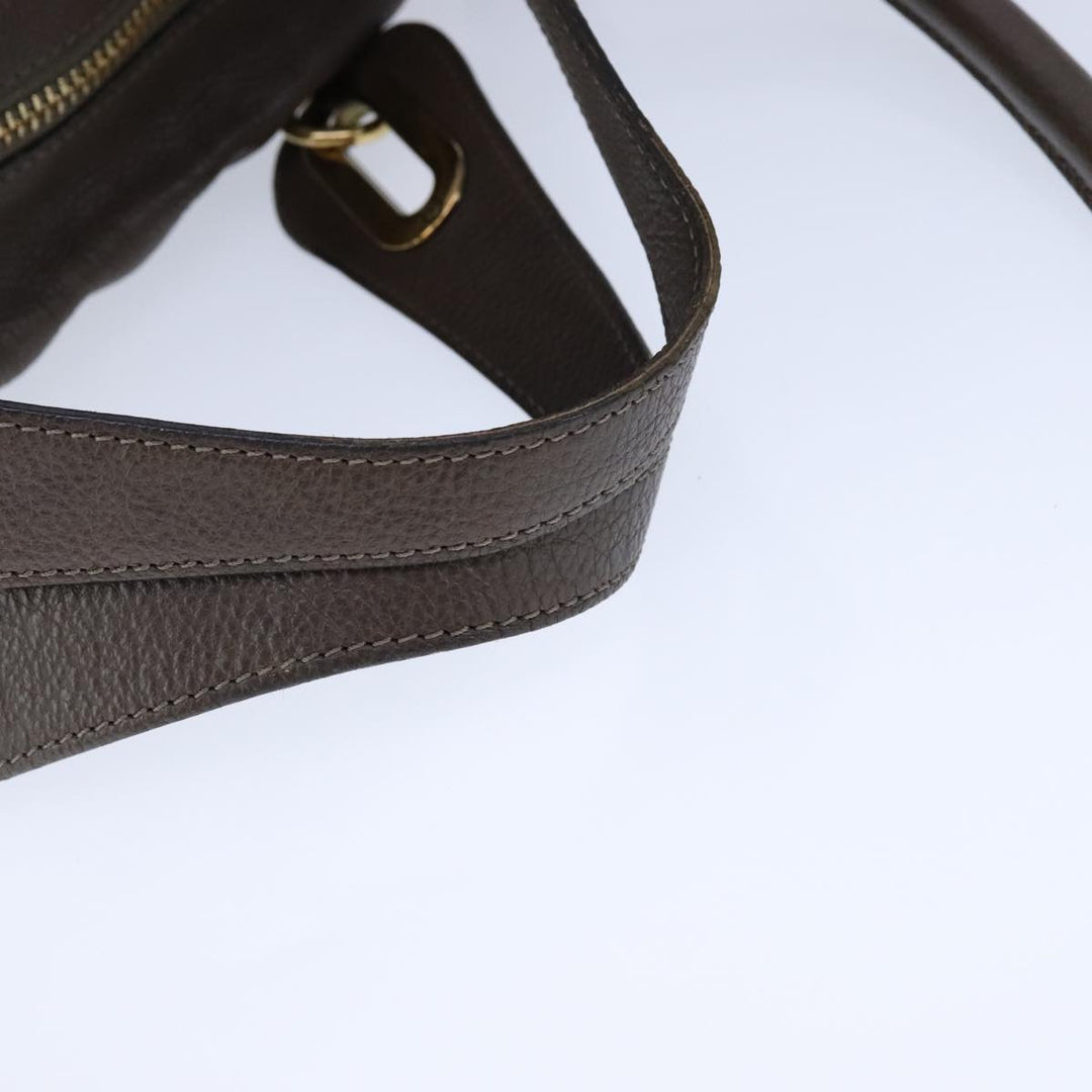 Chloe Paraty Hand Bag Leather 2way Brown Gold am7340