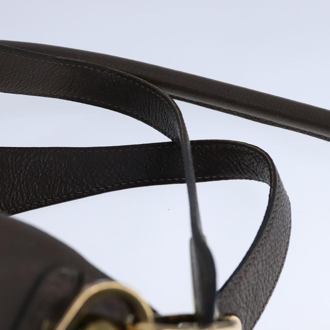 Chloe Paraty Hand Bag Leather 2way Brown Gold am7340
