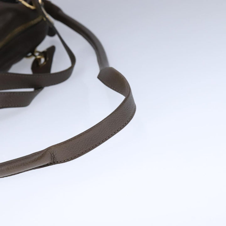 Chloe Paraty Hand Bag Leather 2way Brown Gold am7340