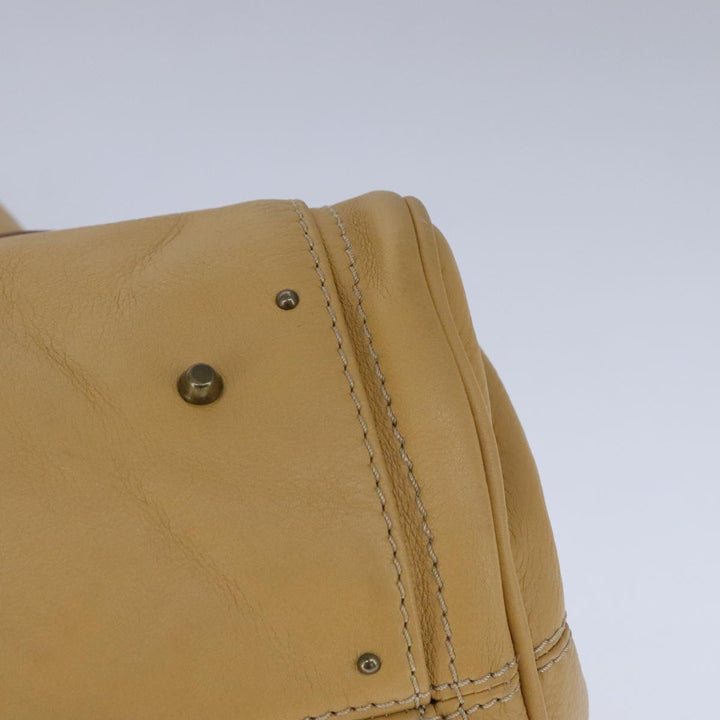 Chloe Paddington Hand Bag Leather Beige Silver am7341