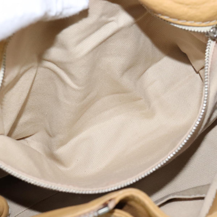 Chloe Paddington Hand Bag Leather Beige Silver am7341