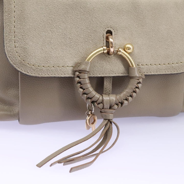 See by Chloe Shoulder Bag Leather Suede 2way Beige Gold am7344