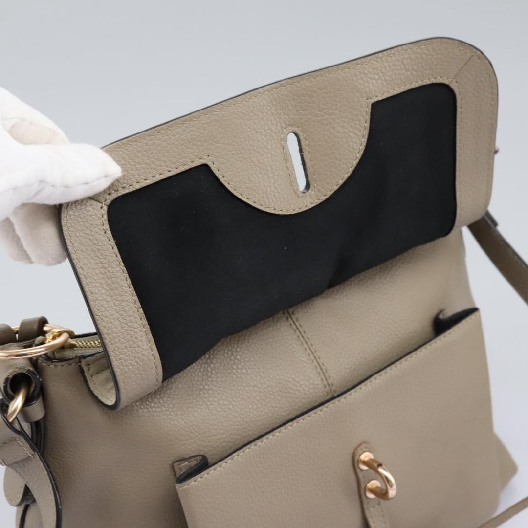 See by Chloe Shoulder Bag Leather Suede 2way Beige Gold am7344