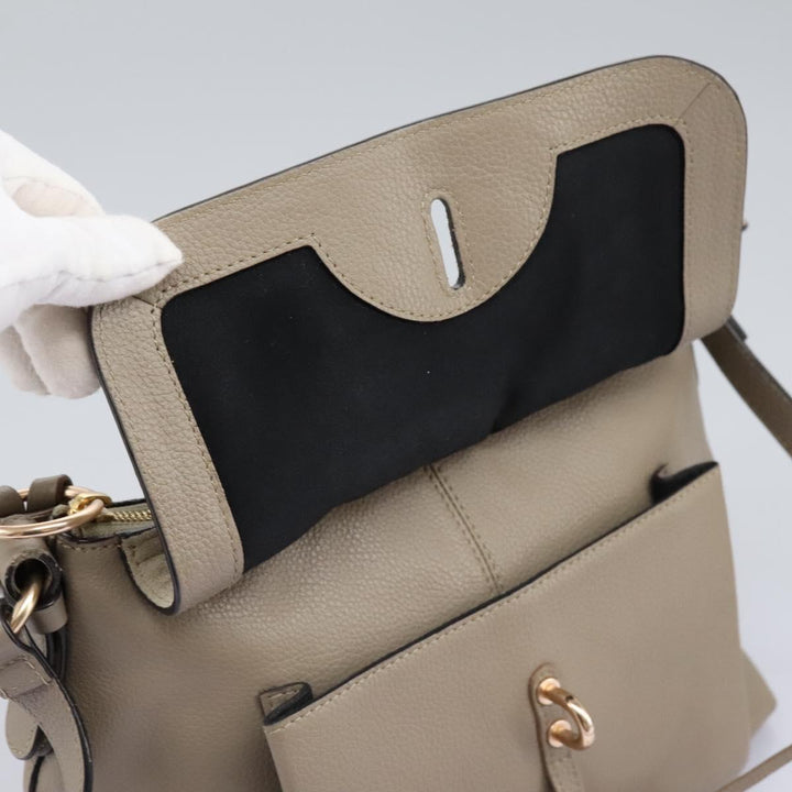 See by Chloe Shoulder Bag Leather Suede 2way Beige Gold am7344