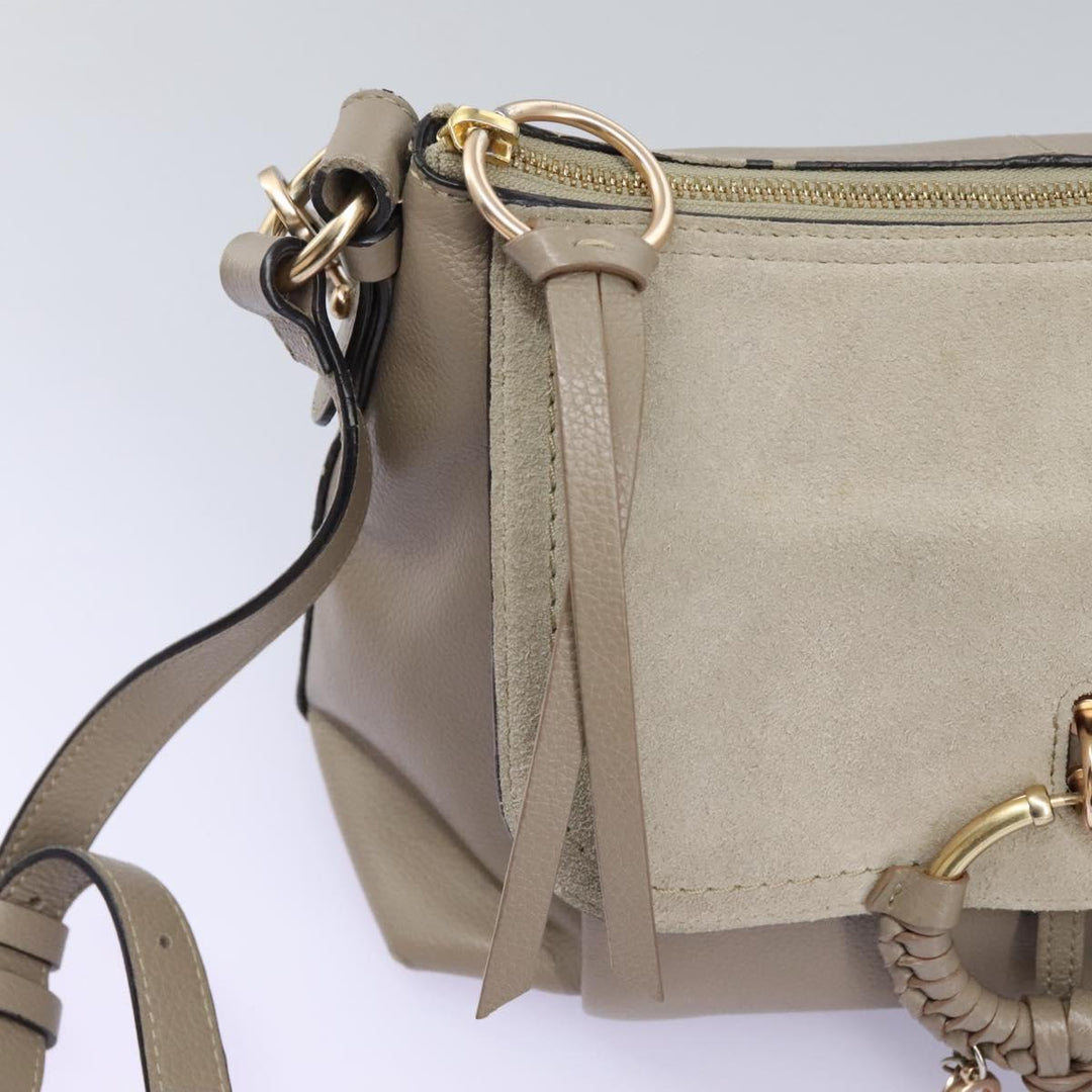 See by Chloe Shoulder Bag Leather Suede 2way Beige Gold am7344