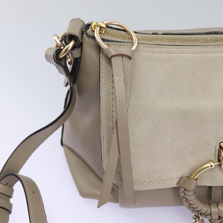 See by Chloe Shoulder Bag Leather Suede 2way Beige Gold am7344