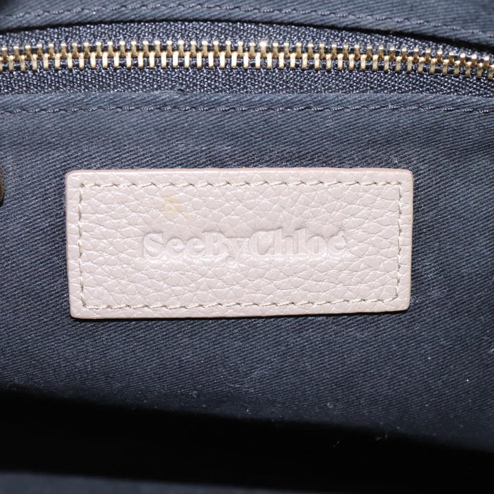 See by Chloe Shoulder Bag Leather Suede 2way Beige Gold am7344