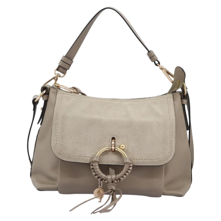 See by Chloe Shoulder Bag Leather Suede 2way Beige Gold am7344