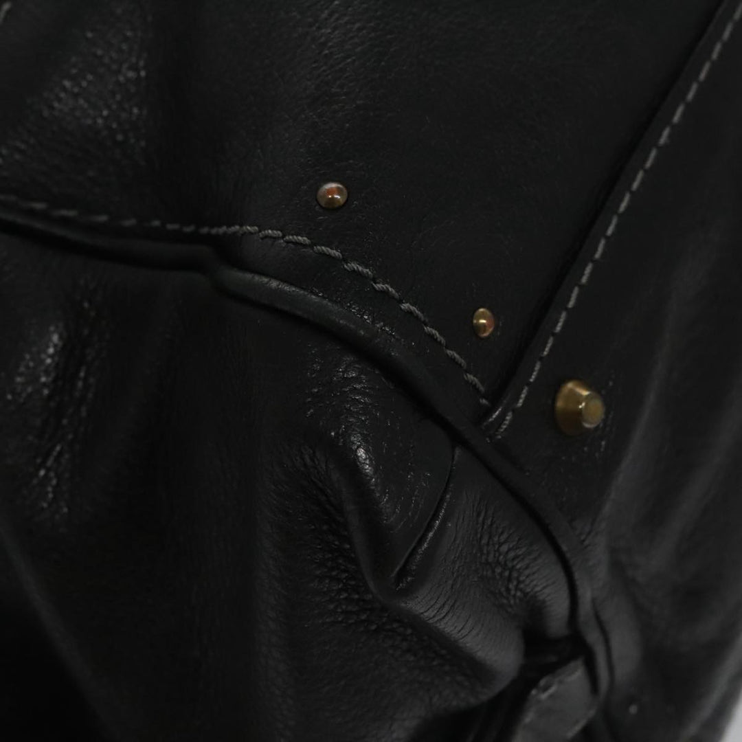 Chloe Paddington Hand Bag Leather Black Gold am7384