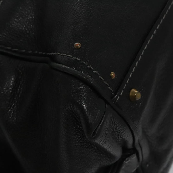 Chloe Paddington Hand Bag Leather Black Gold am7384