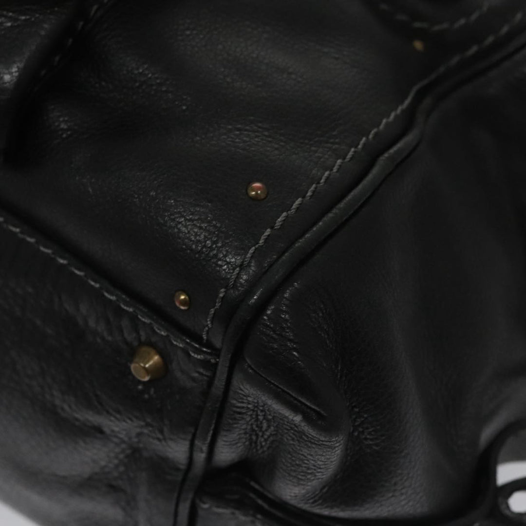 Chloe Paddington Hand Bag Leather Black Gold am7384
