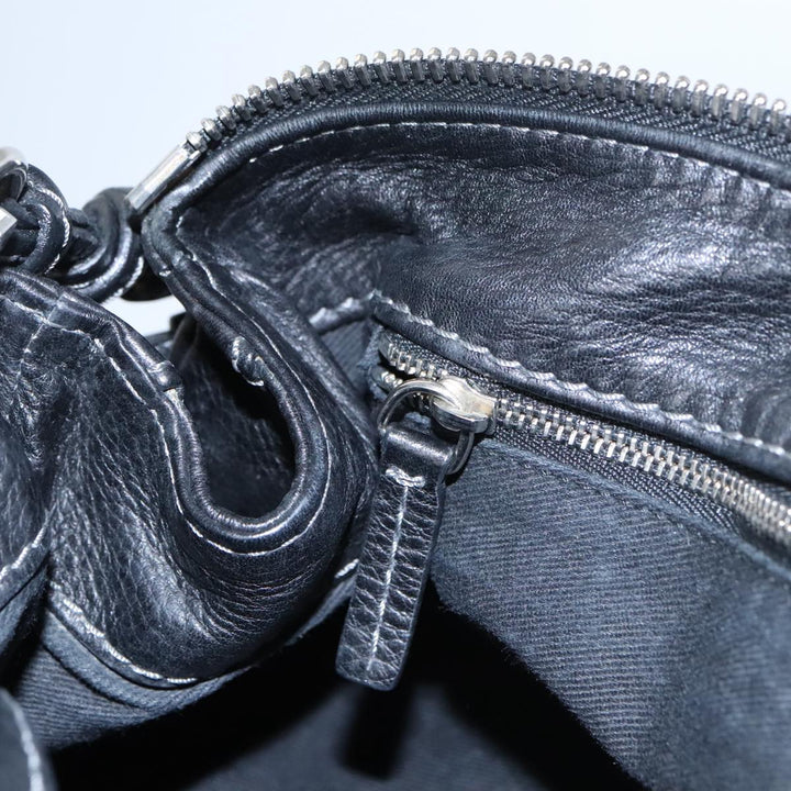 Chloe Paddington Hand Bag Leather Black Gold Silver am7385