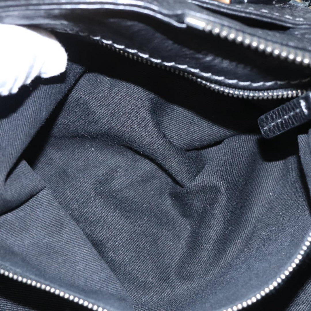Chloe Paddington Hand Bag Leather Black Gold Silver am7385