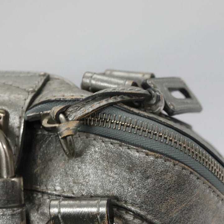 Chloe Paddington Hand Bag Leather Silver Gold am7386