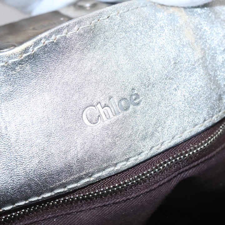 Chloe Paddington Hand Bag Leather Silver Gold am7386